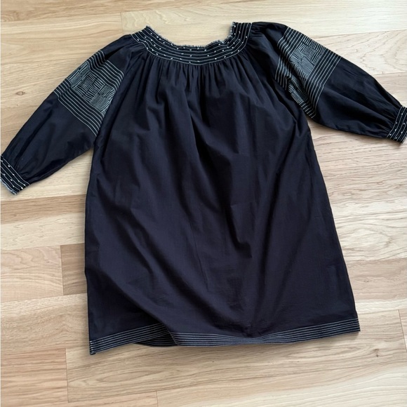 Velvet By Graham & Spencer Boho Peasant Cotton Beaded Smock Tunic Dress Size S - Picture 11 of 13